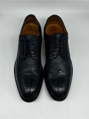 Paradigma Shoemakers Men’s Black Leather Wingtip Brogue Oxford Shoes Size 42